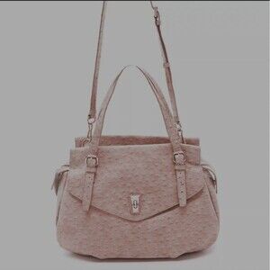 Marc by Marc Jacob's blush pink ostrich embossed satchel shoulder crossbody bag